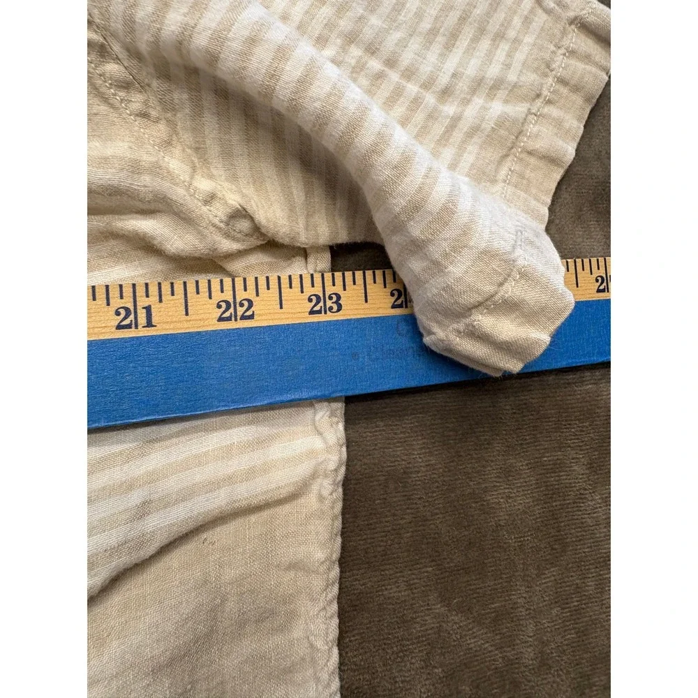 Banana Republic‎ Camden Fit Linen Striped Short Sleeve Button Shirt Men's Size L